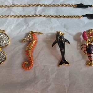 NWOT Lauren G Adams necklace w 4 beach charms